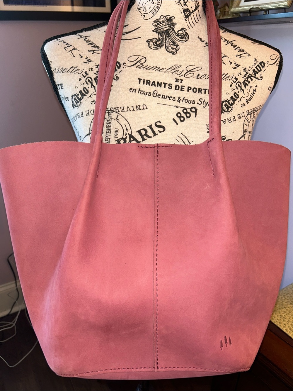 Portland Leather Dusty Rose Suede Tote